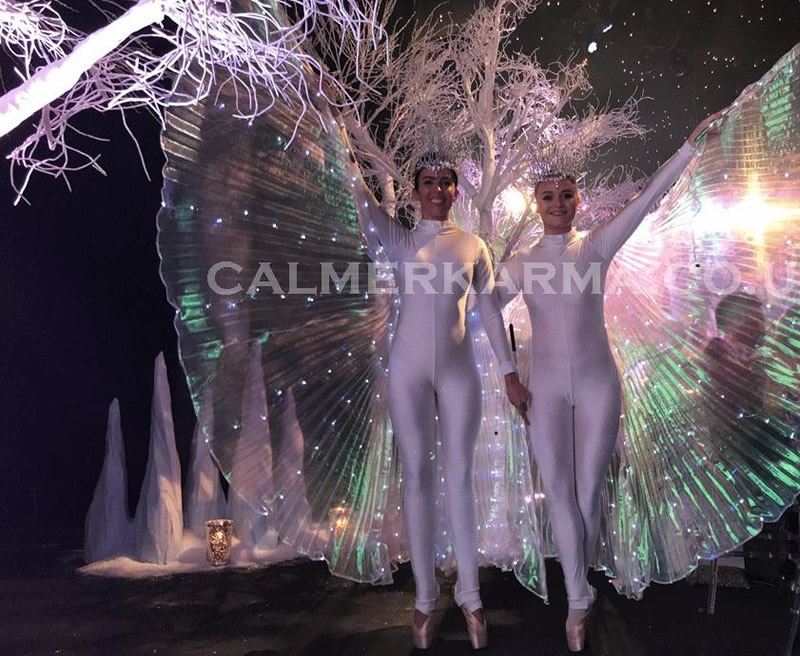 LED DANCERS HIRES -ILLUMINATED ICE WING BALLERINAS -XMAS PARTIES WINTER WONDERLAND PARTIES WEDDING HIRE UK 